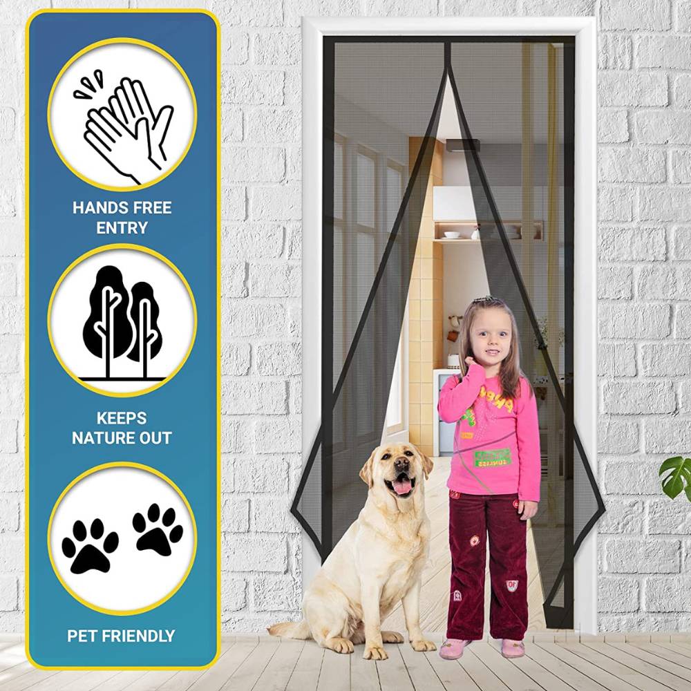 Magnetic Screen Door - Black, 60cm (W) x 210cm (H): image 5