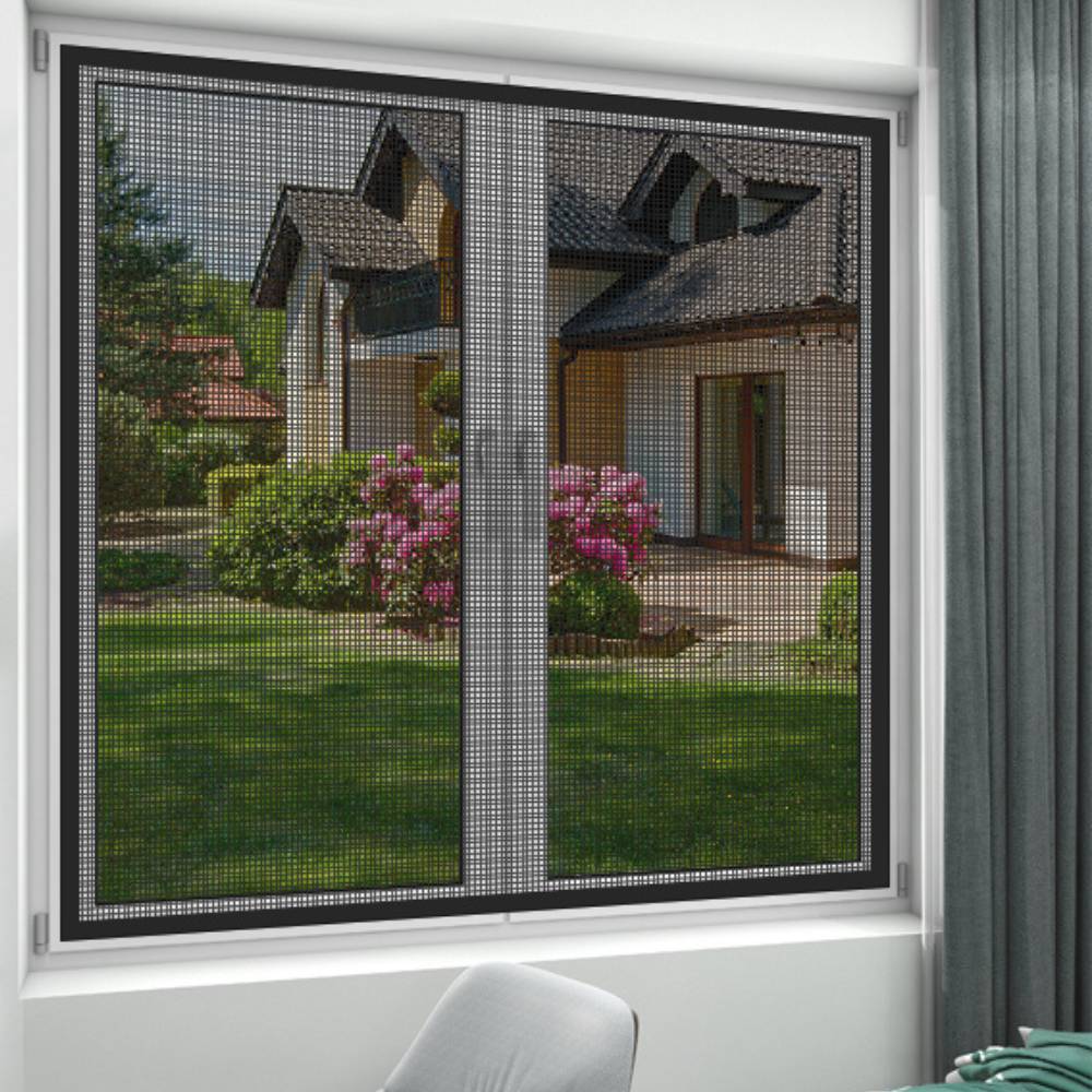Velcro Window Screen - Black Edge, Standard Mesh (Grey), 100cm x 100cm: image 4