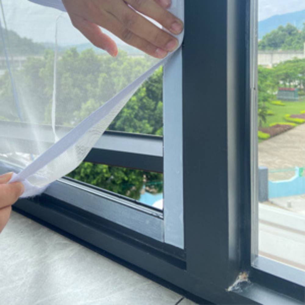 Velcro Window Screen - Black Edge, Standard Mesh (Grey), 100cm x 100cm: image 2
